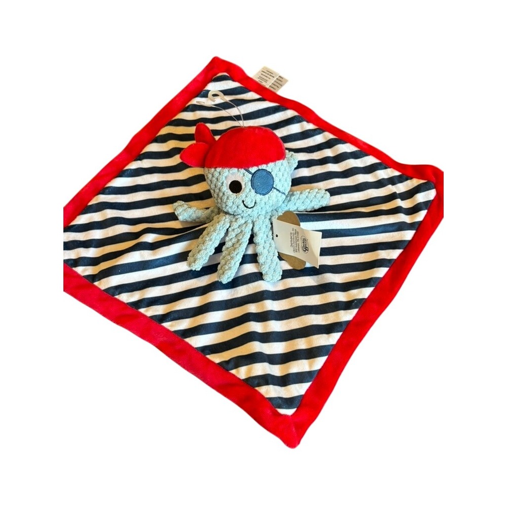 Baby Essentials Pirate Octopus Lovey Baby Blue Striped Security Blanket